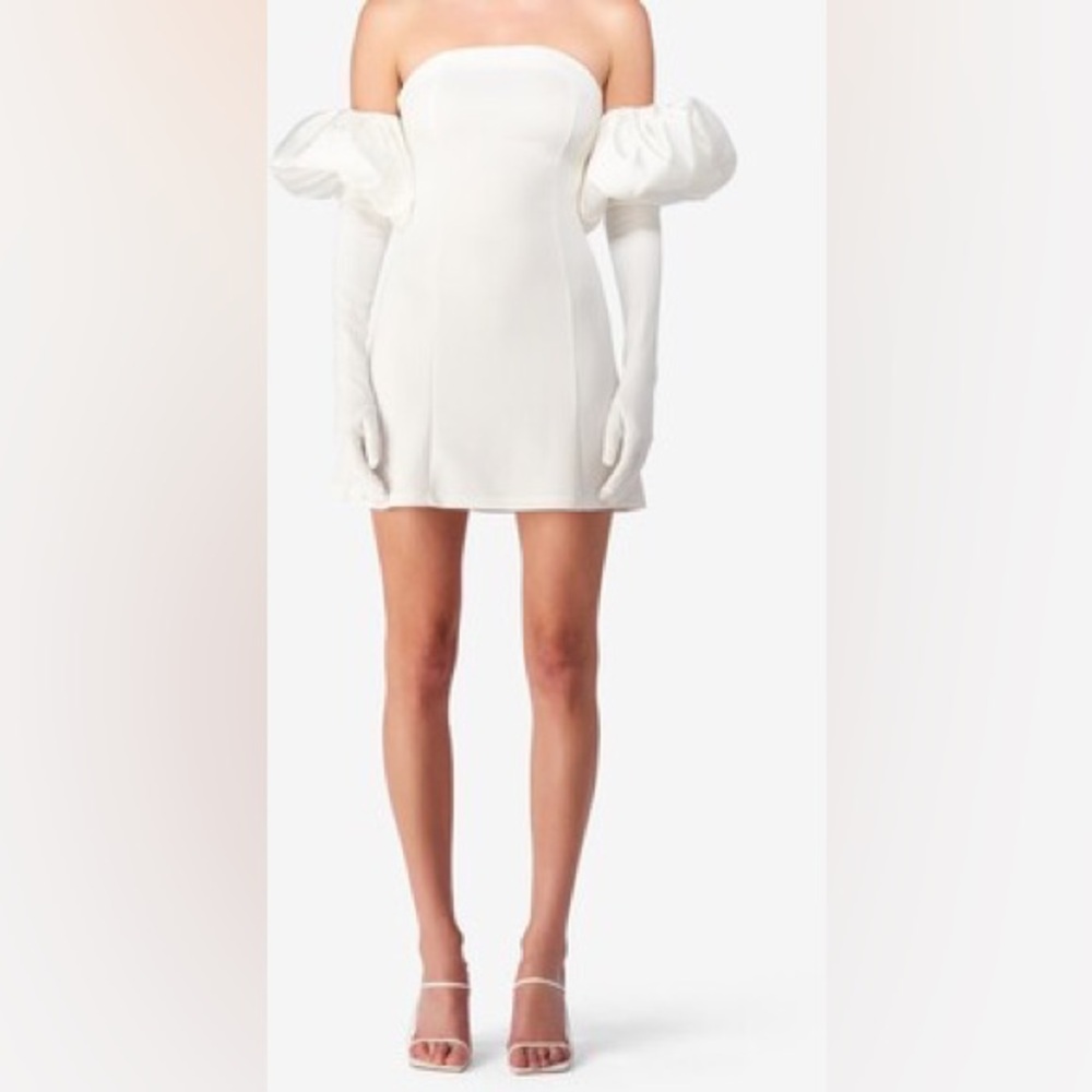 Wolf & Badger Miscreants - White Cupid Dress, Gloves & Puffs